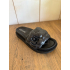 Zwarte bloem slipper